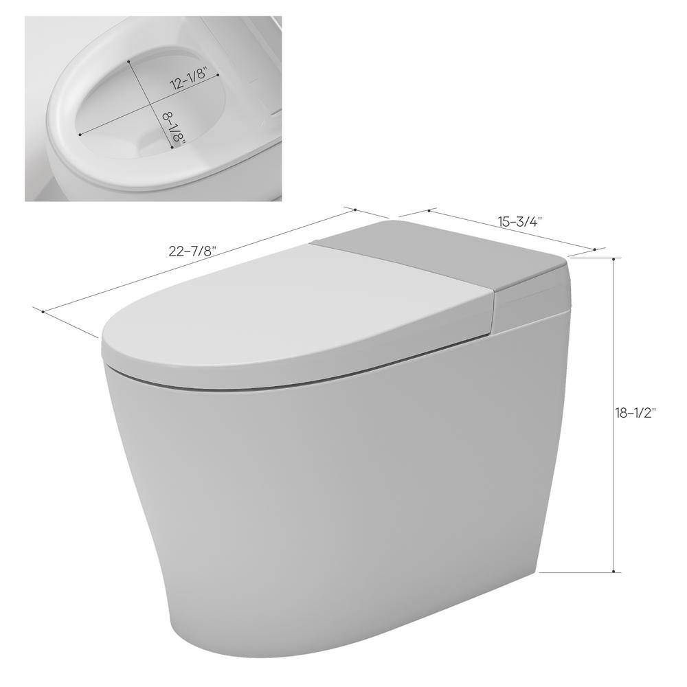 High Efficiency White Elongated Floor Mounted Toilet with Heated Seat