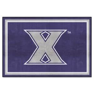 Xavier Musketeers Navy 5 ft. x 8 ft. Plush Area Rug