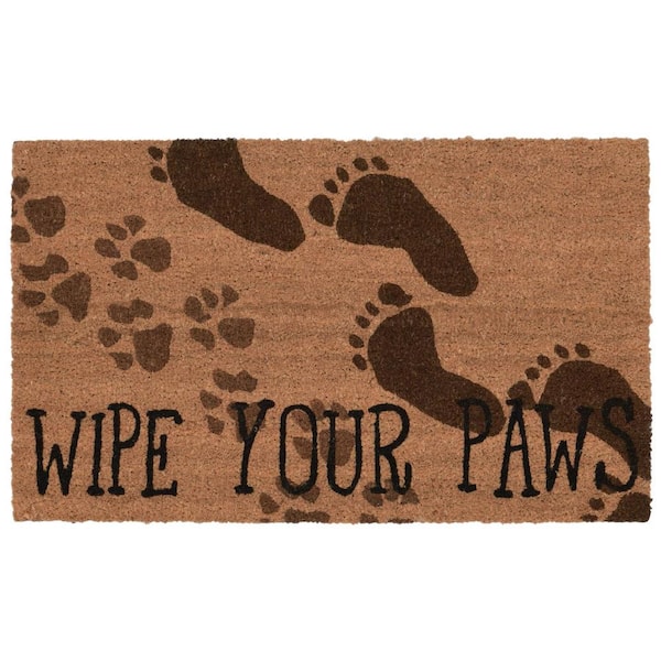 Liora Manne Natura Wipe Your Paws 18 in. x 30 in. Natural Outdoor Mat