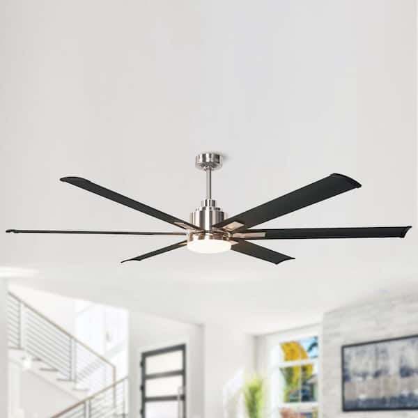 72 in. Modern Integrated LED Brushed Chrome Ceiling Fan with Light and Remote Control