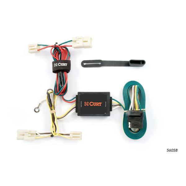 CURT Custom Vehicle-Trailer Wiring Harness, 4-Way Flat Output, Select Kia Amanti, Optima Sedan, Quick T-Connector