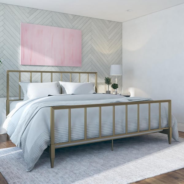 Blair Brass Gold King Size Metal Bed