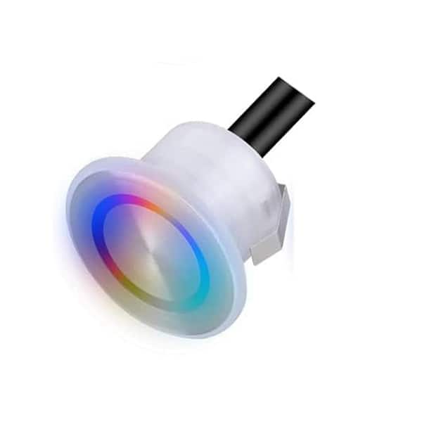 Lukyamzn 10-Pieces White 10 Lumens Low Voltage LED Hardwired RGBW Smart Outdoor Deck Stair Light Garden Pathway Stairway Lighting