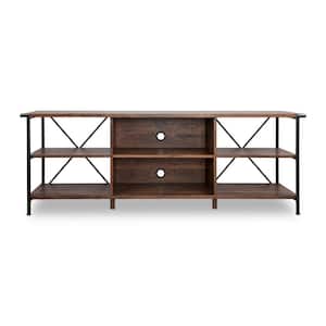 Brunei 65 in. Brown Composite TV Stand Fits TVs Up to 65 in. with Cable Management