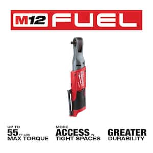 M12 FUEL 12V Lithium-Ion Brushless Cordless 3/8 in. Ratchet and Rivet Tool with Two 3.0 Ah Batteries