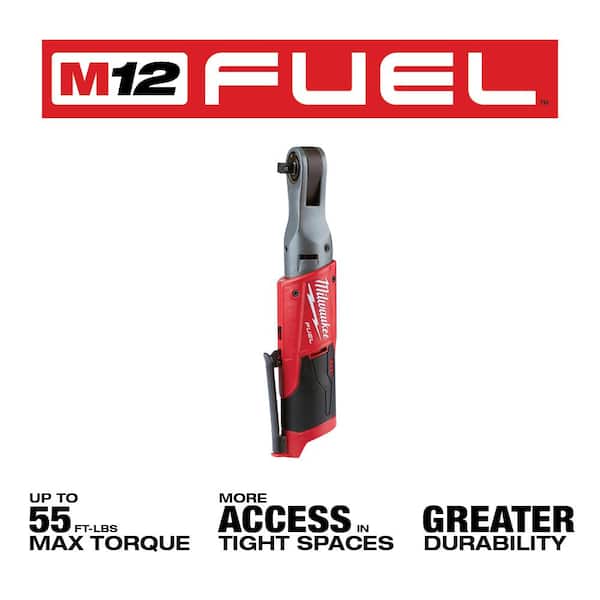 M12 FUEL 12V Lithium-Ion Brushless Cordless 3/8 in. Ratchet and Extended Reach Ratchet Combo Kit (Tool-Only)
