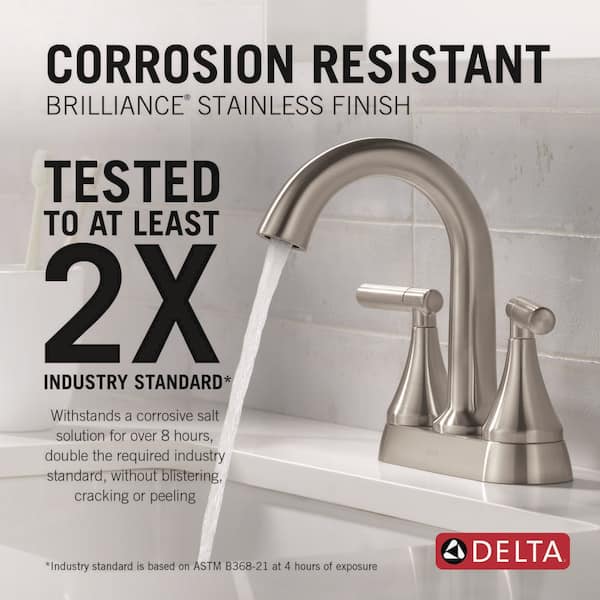 Foundations Design Series Modern 4 in. Centerset 2-Handle Bathroom Faucet Bundle Tub/Shower in Brushed Nickel