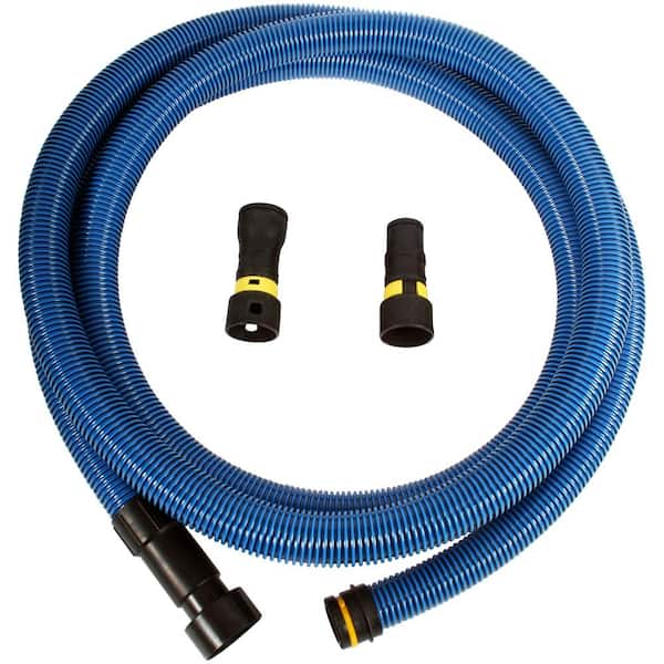 Cen-Tec Systems 94434 Antistatic Wet/Dry Vacuum Hose for Shop Vacs with Universal Power Tool Adapter Set, 16 ft, Blue