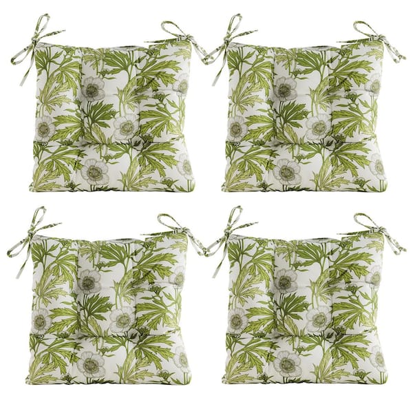 ARTPLAN Outdoor Seat Cushions, Set of 4, Patio Seat Chair Cushions 19"x19"x4" with Ties, for Outdoor Dinning chair, Floar