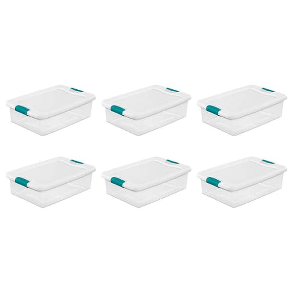 Sterilite 32 qt. Clear Plastic Stackable Storage Box Container (6-Pack)