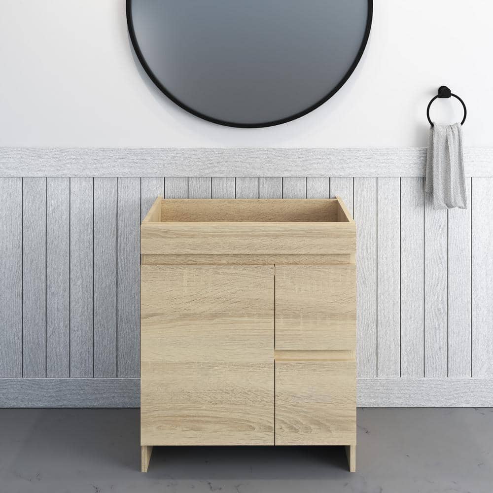 Cinnamon 30" White Oak Freestanding Bathroom Vanity Base