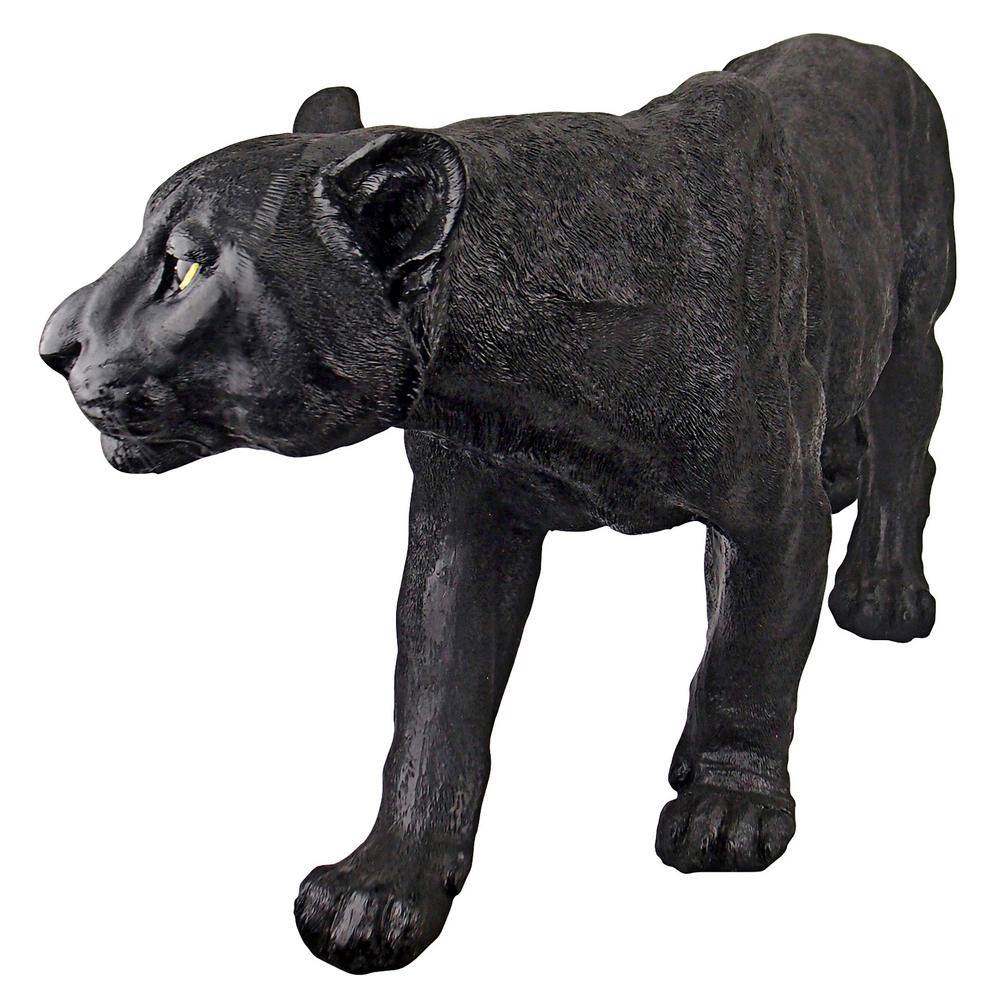 Large Black Resin Panther Garden Statue