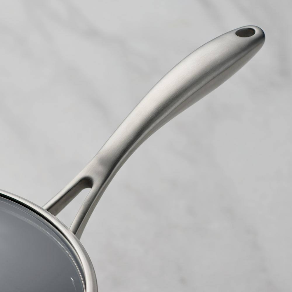 3 Qt Gray Aluminum Non-Stick Covered Sauce Pan
