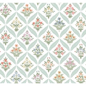 Estee Garden Pastel Green Metallic Non-Pasted Wallpaper