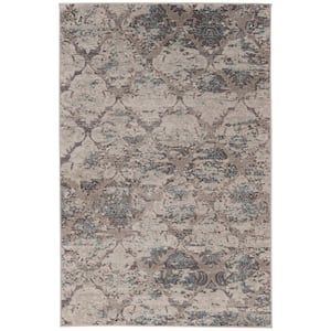 Crop Trellis Gray and Charcoal 9 ft. x 12 ft. Area Rug