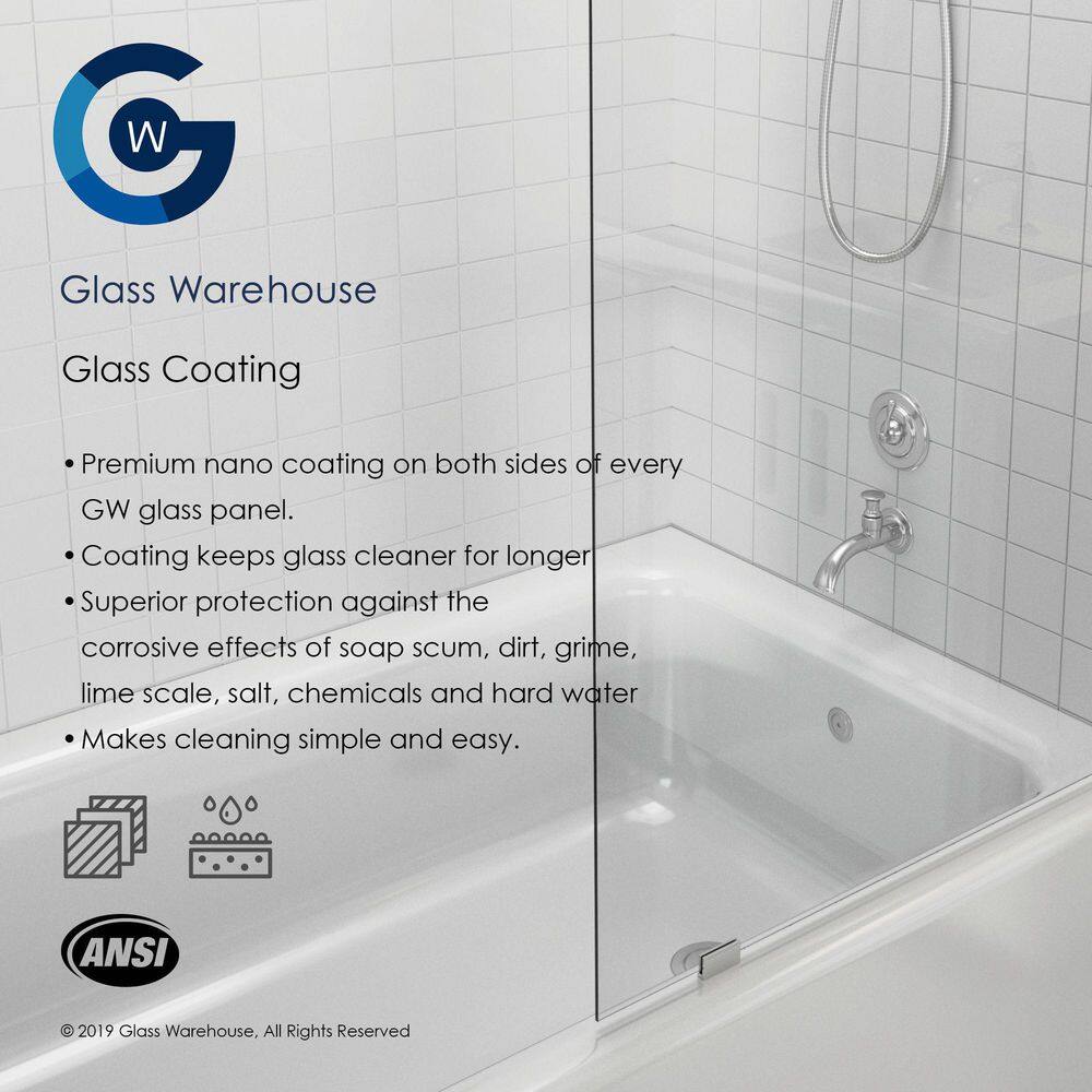 Stellar Frameless 78" x 54.9" Glass Shower Door with Polished Chrome Hardware