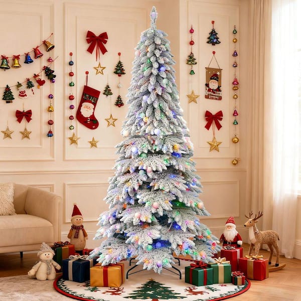 6 ft. Feel Real Downswept Douglas Fir Hinged Artificial Christmas Tree with 300 Clear Lights