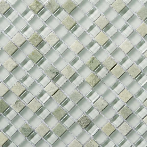 Classic Design Irish Cream 12 in. x 12 in. Square Glass and and Stone Mosaic Wall Backsplash Tile (1 sq. ft./Each)