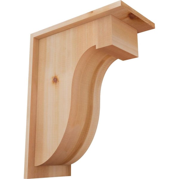 Ekena Millwork 7-1/2 in. x 14 in. x 18 in. Western Red Cedar Del Monte Smooth Corbel with Backplate