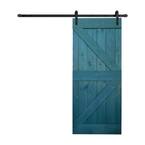K-Series 36 in. x 84 in. Royal Pine/Finish Knotty Pine Wood Sliding Barn Door with Hardware Kit