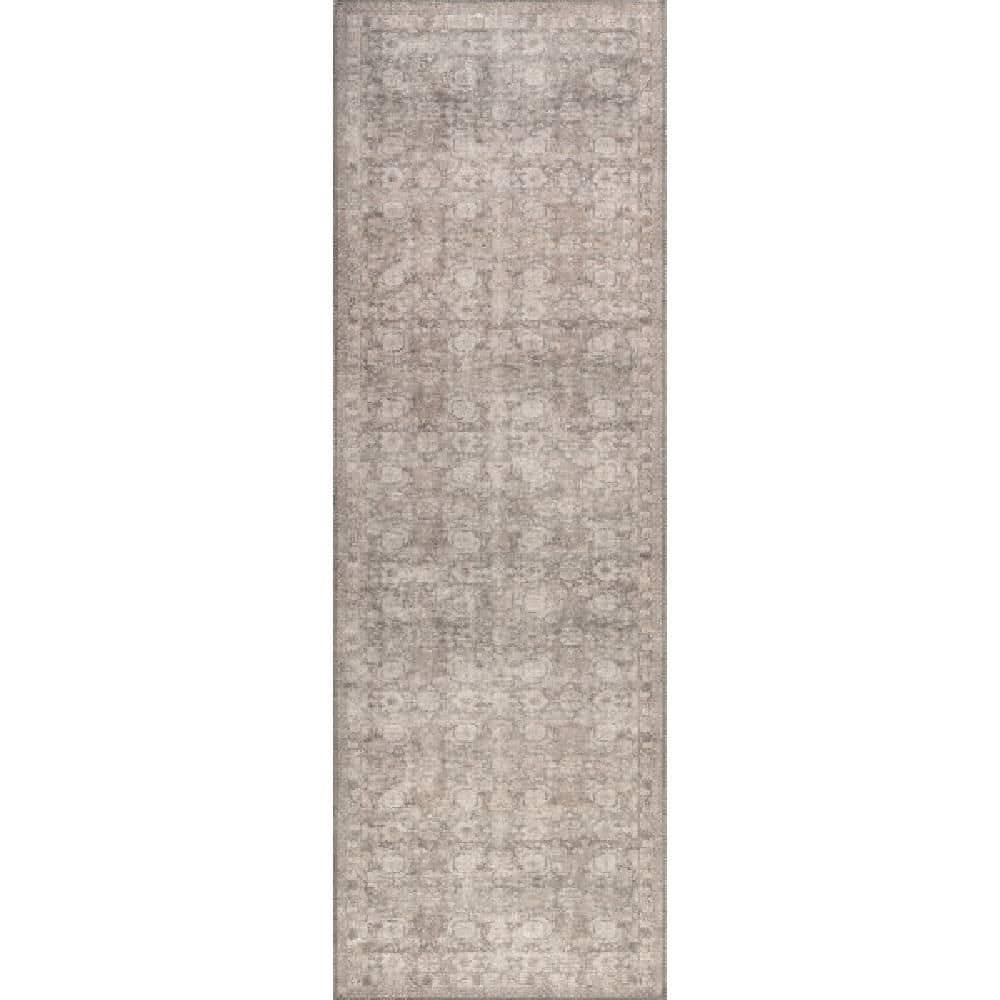 2 ft. 8 in. x 8 ft. Delphi Dark Beige Hillstone Collection Traditional Vintage Medallion Runner Rug price history on PriceWatchPro