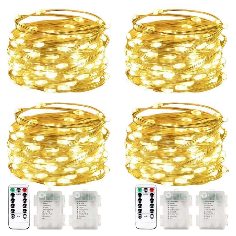 33 ft. Plastic Fairy Lights Combo with 100 LED and Waterproof and 8 Modes for Indoor Outdoor Christmas Decor (4-Pack) price history on PriceWatchPro