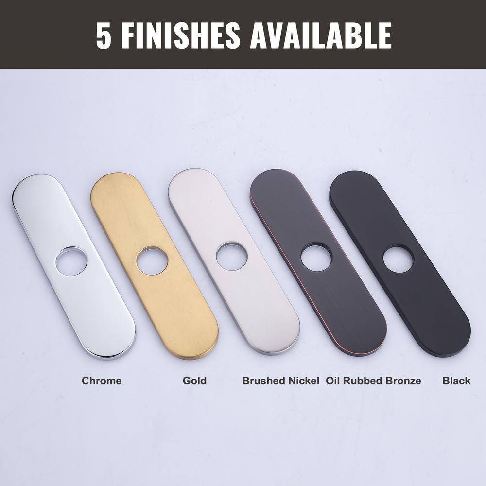 10" Matte Black Stainless Steel Kitchen Sink Faucet Hole Cover Deck Plate
