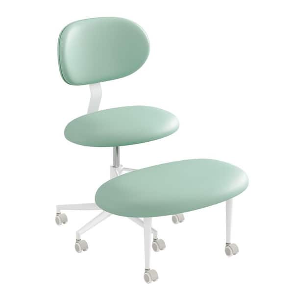 Upholstered Faux Leather Adjustable Height Ergonomic Executive Chair with Lumbar Support and Wheels in Pink