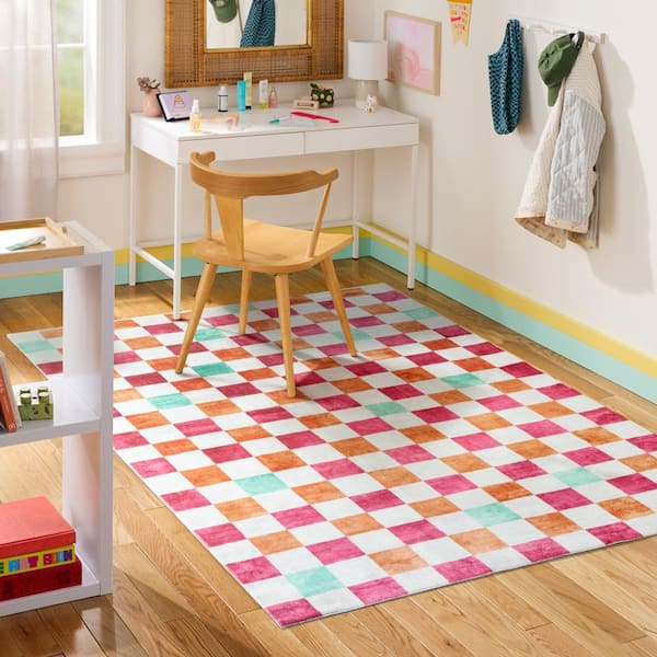 Niko Checkmate Red/Multi 8 ft. x 10 ft. Indoor Area Rug
