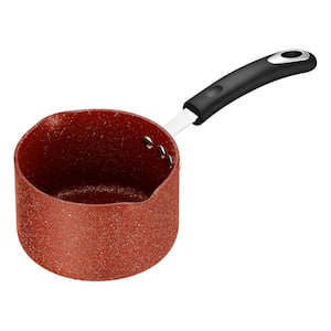 Stone Earth 1.6 Qt. Aluminum Ceramic Nonstick All-In-One Sauce Pan in Red Clay