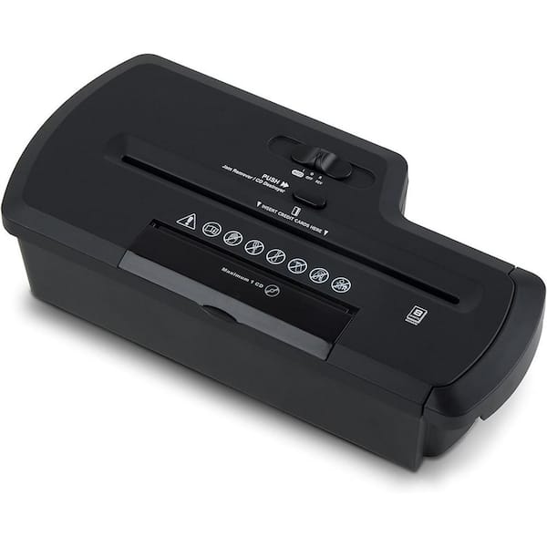 Professional Strip Cut Paper Shredder Without Wastebasket, 8-Sheet Strip-Cut No Basket, Black