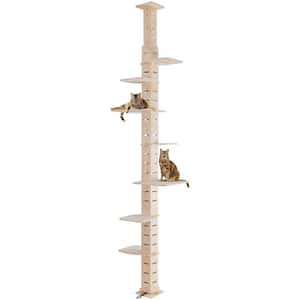 114 in. H Floor-to-Ceiling Cat Tree Climb Tower