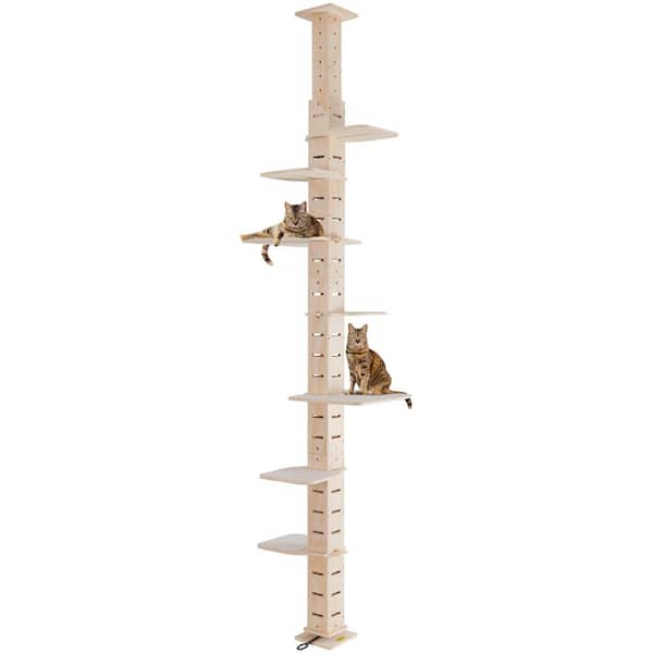 COZIWOW 114 in. H Floor-to-Ceiling Cat Tree Climb Tower