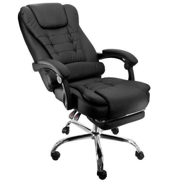 Elama High Back Adjustable Faux Leather Office Chair in Black with