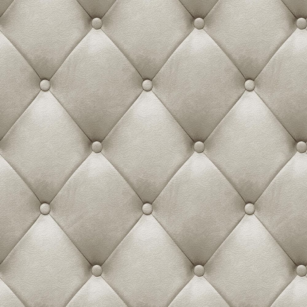 Faux Plush Quilted Diamond Upholstery Beige Wallpaper Sample price history on PriceWatchPro