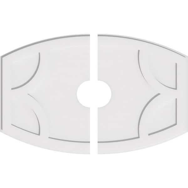 Ekena Millwork 40 in. W x 26-5/8 in. H x 6 in. ID x 1 in. P Kailey Architectural Grade PVC Contemporary Ceiling Medallion (2-Piece)