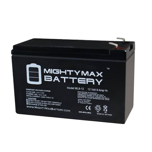 MIGHTY MAX BATTERY 12V 9AH SLA Battery for Vexilar FL-8SE Genz + 12V Charger  MAX3509133 - The Home Depot