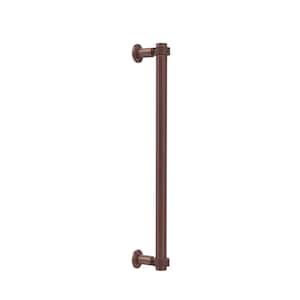 Contemporary 18 in. Back to Back Shower Door Pull with Dotted Accent in Antique Copper