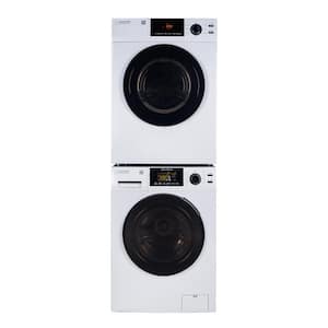 1.9 cu.ft. 110V Washer & 4 cu.ft. 220V Vented Sensor Dryer with Reversible door stackable Washer Dryer Combo in White