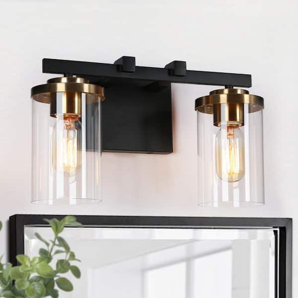 Zevni 27 in. 4-Light Black Vanity Light for Bathroom Modern