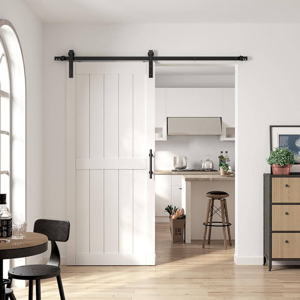 36 in. x 84 in. MDF Sliding Door with Hardware Kit, Covered with Water-Proo