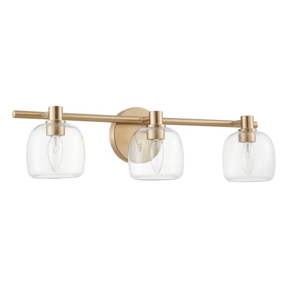 Valentina 24-in. 3-light Champagne Gold Vanity Light with Clear Glass Shades price history on PriceWatchPro