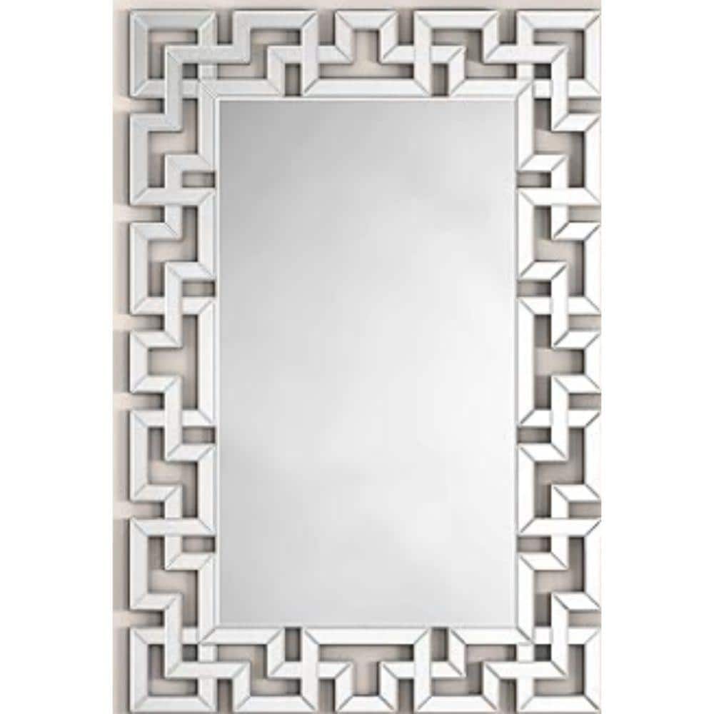 Afoxsos 36 in. x 24 in. Rectangular Decorative Silver Accent Wall ...