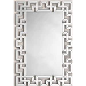 36 in. x 24 in. Rectangular Decorative Silver Accent Wall Mounted Mirror