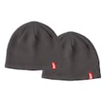 Men's Gray Fleece Lined Knit Hat (2-Pack)