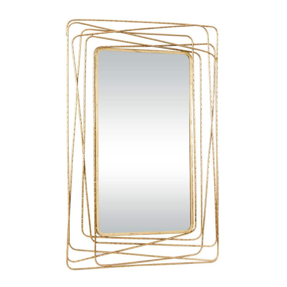 Modern Full Length Polished Gold Rectangular Wall Mirror