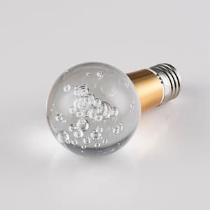 5-Watt Equivalent Bubble Globe Shaped E26/27 Crystal LED Light Bulb in Warm White (1-Pack)