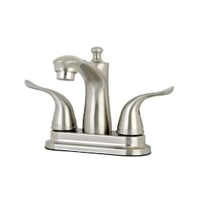 4 in. Centerset Double Handle Bathroom Faucet in Brushed Nickel