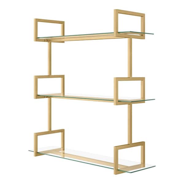 Home Decorators Collection Gold Metal Glam Tiered Wall Shelf