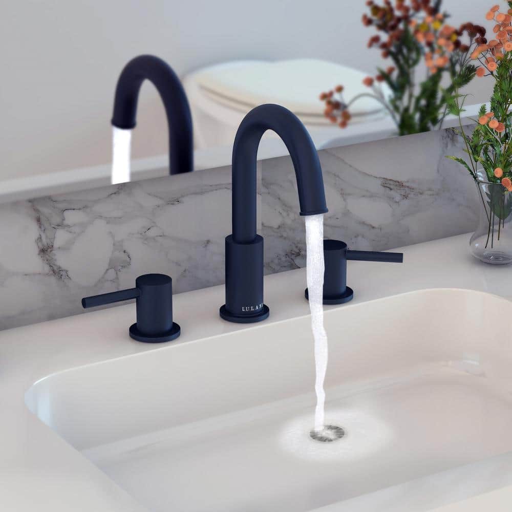 St. Lucia Matte Black 8" Widespread Bathroom Faucet